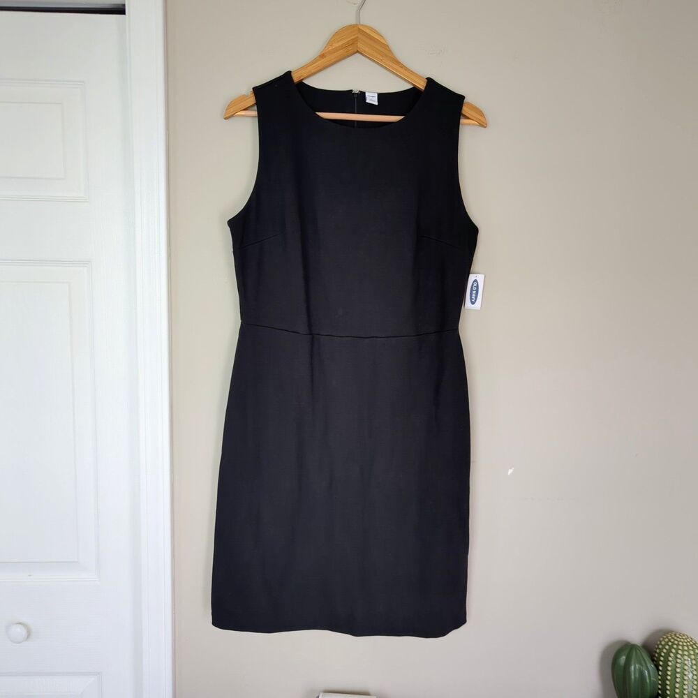 Old Navy NWT Black Sleeveless Knit Sheath Dress Large Workwear Office Career